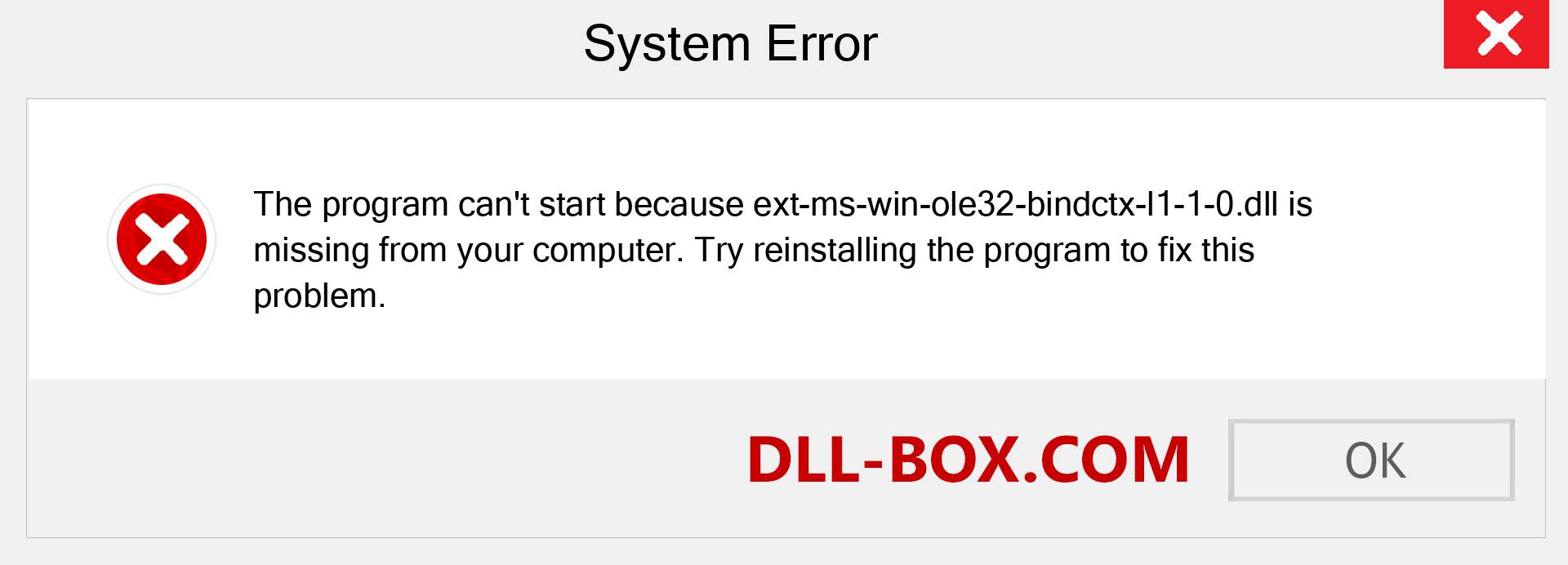  ext-ms-win-ole32-bindctx-l1-1-0.dll file is missing?. Download for Windows 7, 8, 10 - Fix  ext-ms-win-ole32-bindctx-l1-1-0 dll Missing Error on Windows, photos, images